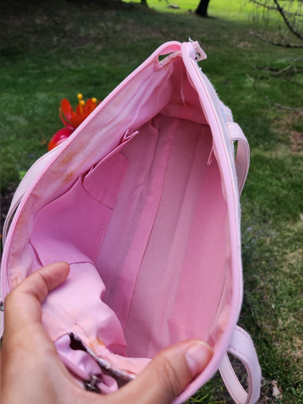 "Cher" Pink Tweed Bauget Shoulder Bag - Picture 5 of 5